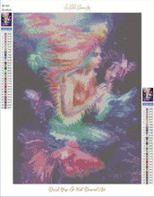 Load image into Gallery viewer, 30x40-Poured Glue-Diamond Painting +AB's-Colourful Mermaid