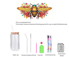 Load image into Gallery viewer, Glass Tumbler with Straw & Lid- Diamond Art Kit