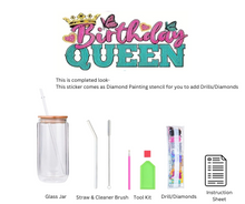 Load image into Gallery viewer, Glass Tumbler with Straw & Lid- Diamond Art Kit