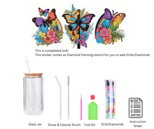 Load image into Gallery viewer, Glass Tumbler with Straw & Lid- Diamond Art Kit
