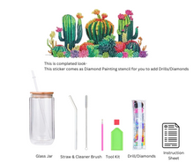 Load image into Gallery viewer, Glass Tumbler with Straw & Lid- Diamond Art Kit