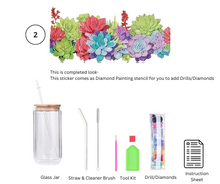 Load image into Gallery viewer, Glass Tumbler with Straw & Lid- Diamond Art Kit