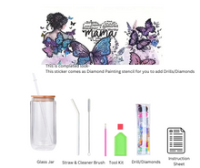 Load image into Gallery viewer, Glass Tumbler with Straw & Lid- Diamond Art Kit