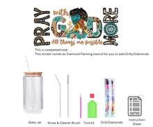 Load image into Gallery viewer, Glass Tumbler with Straw & Lid- Diamond Art Kit