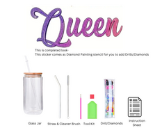 Load image into Gallery viewer, Glass Tumbler with Straw & Lid- Diamond Art Kit