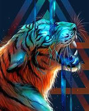 Load image into Gallery viewer, 50x70-Poured Glue-Square Drill-Diamond Paintings-Tiger