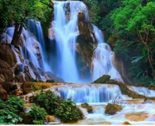 Load image into Gallery viewer, 40x40-Poured Glue-Diamond Painting-Waterfall