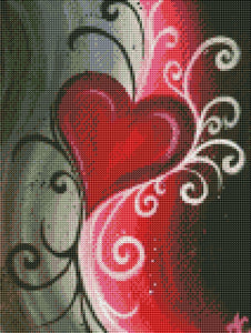 Heart Of Contrast-30x40-Round Full Drill-Poured Glue-Hybrid Render-Diamond Painting Kit
