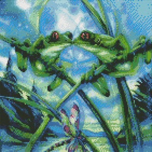 Amphibian Affection-40x40-Round Drill-Full Drill-Poured Glue-Hybrid Render-Diamond Painting Kit