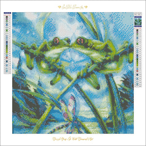 Amphibian Affection-40x40-Round Drill-Full Drill-Poured Glue-Hybrid Render-Diamond Painting Kit