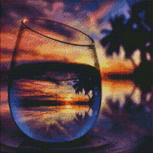 Load image into Gallery viewer, Ocean Sunset Through A Glass-40x40-Square Full Drill-Poured Glue-Hybrid Render-Diamond Painting Kit
