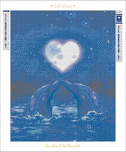 Load image into Gallery viewer, Dolphin Moonlight Kiss-40x50-Square Full Drill-Poured Glue-Hybrid Render -Diamond Painting Kit
