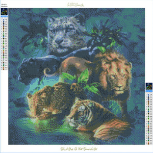 50x50-Poured Glue-Diamond Painting Kit With AB's-Jungle Animals