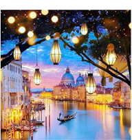 40x40-PREMIUM-Poured Glue-Diamond Painting + AB's-Venice City Of Canals