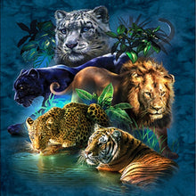 Load image into Gallery viewer, 50x50-Poured Glue-Diamond Painting Kit With AB&#39;s-Jungle Animals
