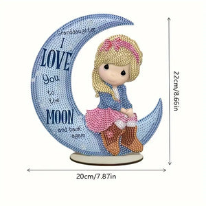 Diamond Panting-Plaque- "Granddaughter i love you to the moon and back again"