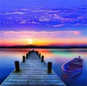 40x40-PREMIUM-Diamond Painting- Sunset on Boardwalk