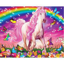 Load image into Gallery viewer, 40x50-Poured Glue-Diamond Painting + AB&#39;s-Unicorn with Rainbow
