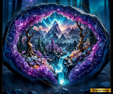 Load image into Gallery viewer, PRE-ORDER-Geode Amethyst Valley-Hand Rendered-Diamond Painting Kit
