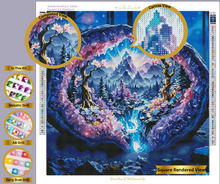 Load image into Gallery viewer, PRE-ORDER-Geode Amethyst Valley-Hand Rendered-Diamond Painting Kit
