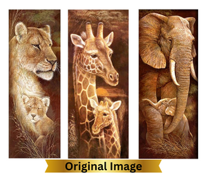 Guardians of The Savannah-30x65 Square Full Drill-Poured Glue-Hybrid Render- Diamond Painting Kit