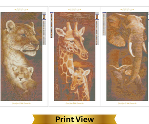 Guardians of The Savannah-30x65 Square Full Drill-Poured Glue-Hybrid Render- Diamond Painting Kit