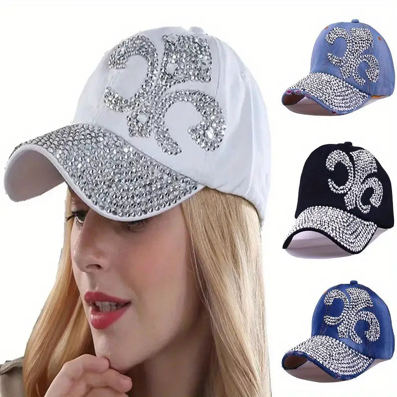 Rhinestone hat on sale