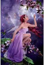 Load image into Gallery viewer, Twilight Blossom Fairy- 40x60-Round Drill-Full Drill-Poured Glue-Hybrid Render-Diamond Painting Kit
