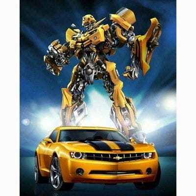 Pre-Order Poured Glue-Diamond Painting-Yellow Car & Robot