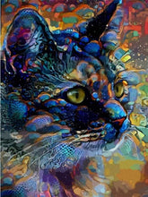 Load image into Gallery viewer, PRE-ORDER-Poured Glue-Diamond Painting-Abstract Cats
