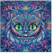 Load image into Gallery viewer, 50x50-Round-Full Drill-Diamond Painting- Cheshire Cat
