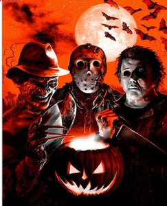 PRE-ORDER-50x70-Halloween- Horror Movie Characters-Premium- Diamond Painting