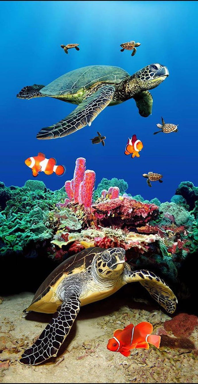 30x60-Premium- Diamond Painting- Reef Turtles