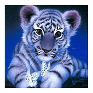 50x50-Square Drill-Full Drill-Poured Glue-Diamond Painting-Tiger Cub