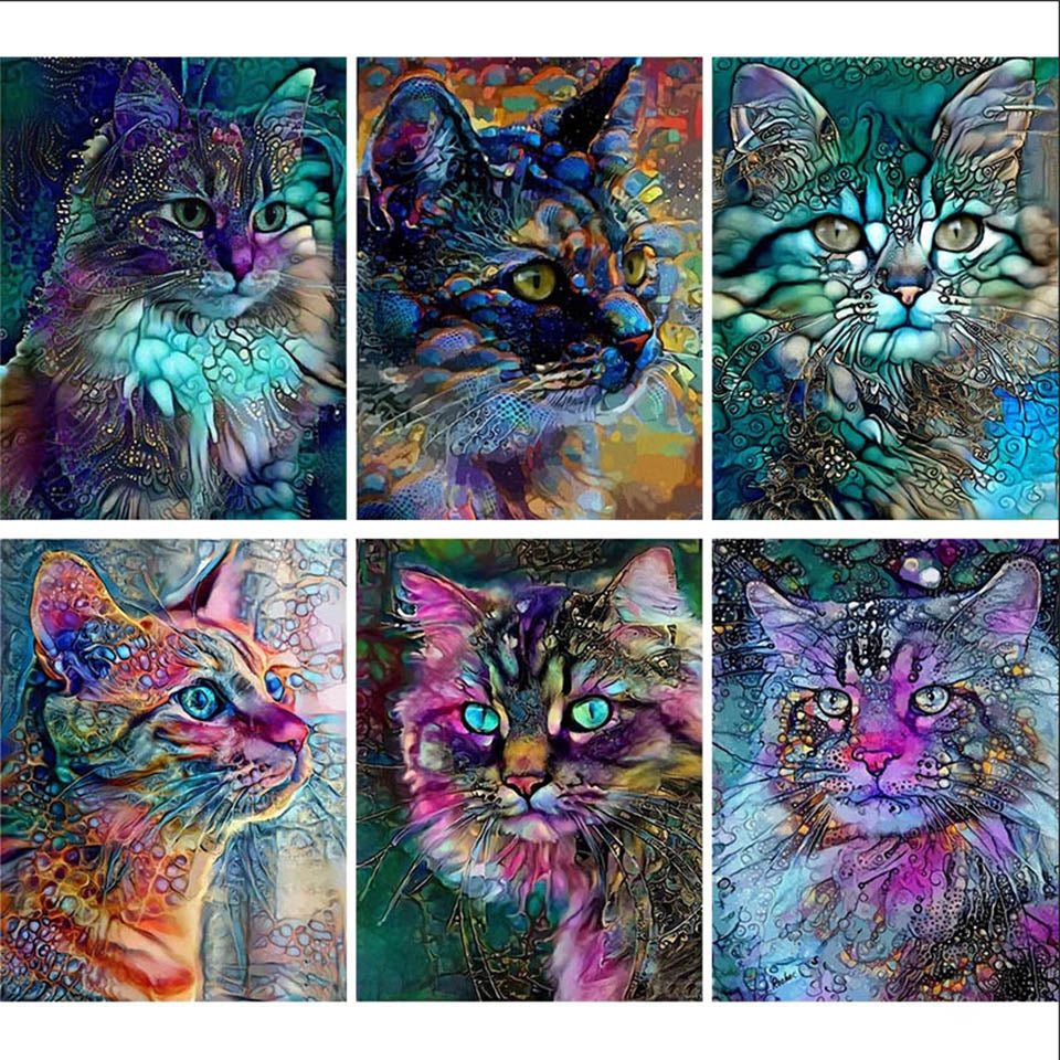 PRE-ORDER-Poured Glue-Diamond Painting-Abstract Cats – She-Dazzle Diamond  Art