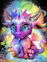 Load image into Gallery viewer, Baby Dragon-Diamond Painting-40x50-Hybrid Render-Full Drill-Poured Glue
