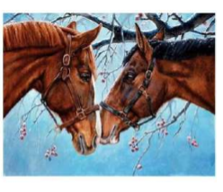 40x50-Round Drill-Full Drill-Poured Glue-Diamond Painting-Horses