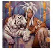Load image into Gallery viewer, 50x50-Round Drill-Full Drill-Poured Glue-Diamond Painting-Princess &amp; Tiger

