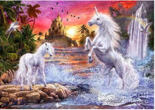 Load image into Gallery viewer, 50x40-Round Drill-Full Drill-Diamond Painting- Unicorn 2
