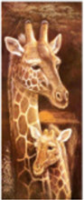 Load image into Gallery viewer, 30x65 Square Full Drill-PREMIUM-Diamond Painting-Mother Giraffe &amp; Baby
