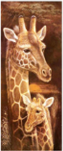 30x65 Square Full Drill-PREMIUM-Diamond Painting-Mother Giraffe & Baby