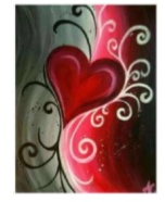30x40-Round Full Drill-Poured Glue-Diamond Painting-Red & Black Heart